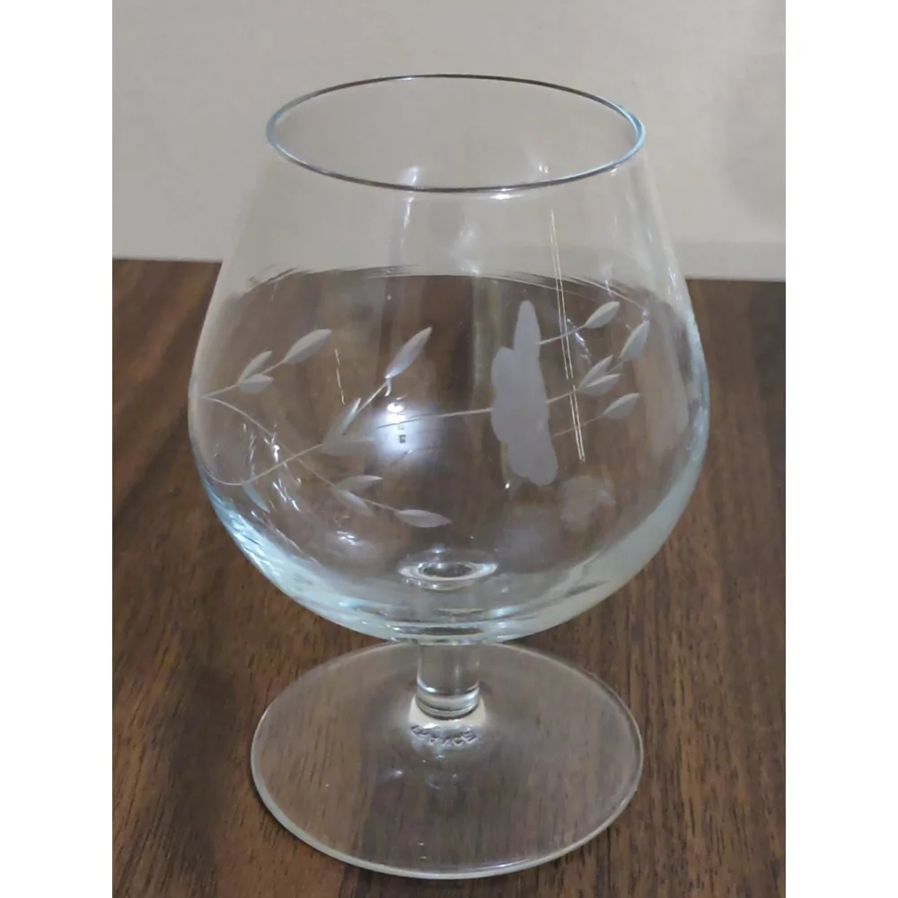 2 Princess House Heritage Collection Brandy Snifter‎ Blown Glass Etched Floral